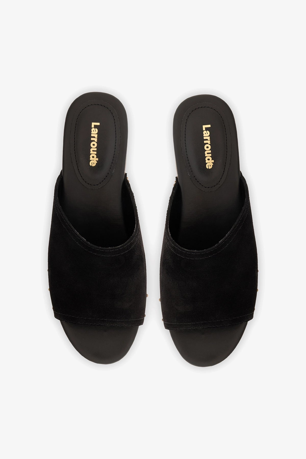 Larroude Willow Mule Black Suede