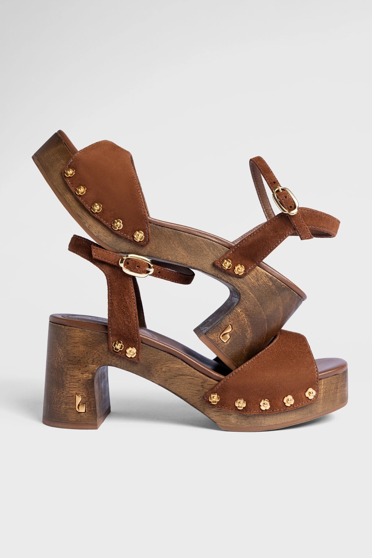 Larroude Willow Sandal Burnt Umber Suede