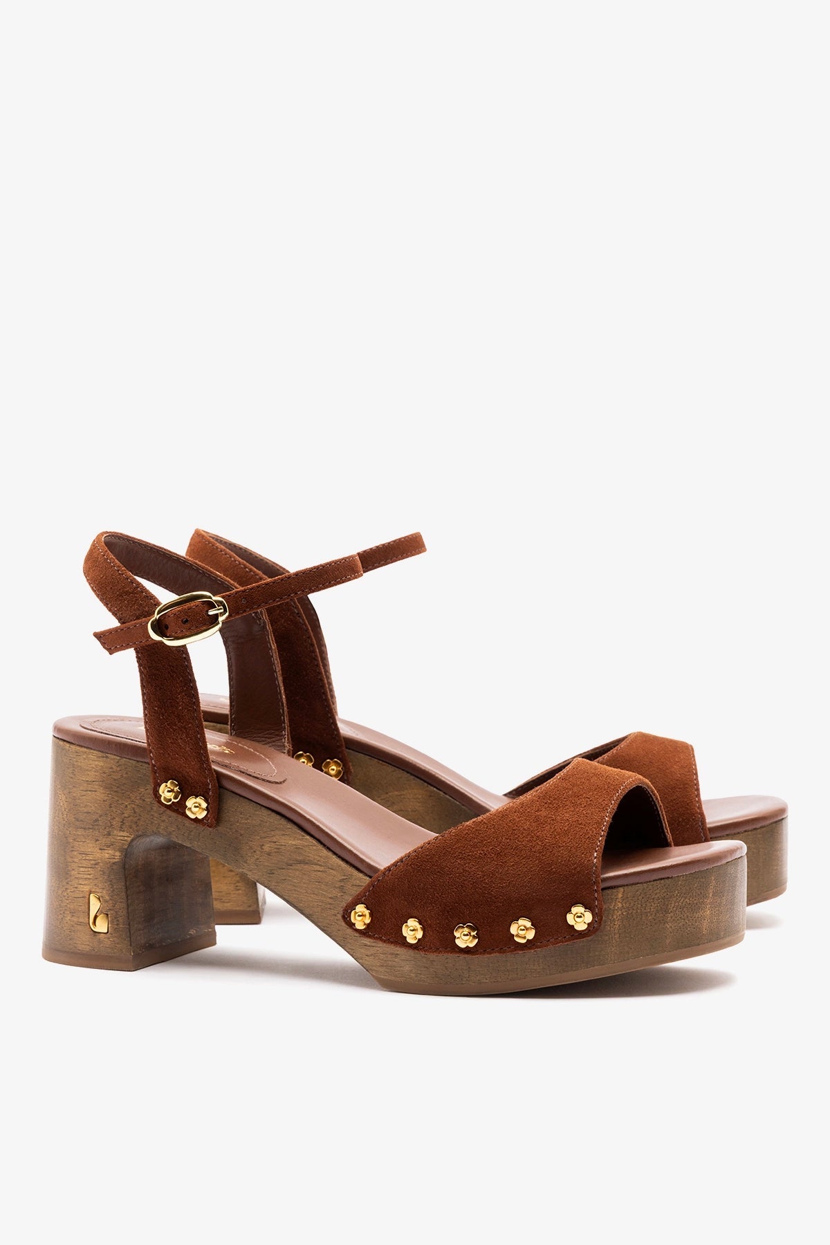 Larroude Willow Sandal Burnt Umber Suede