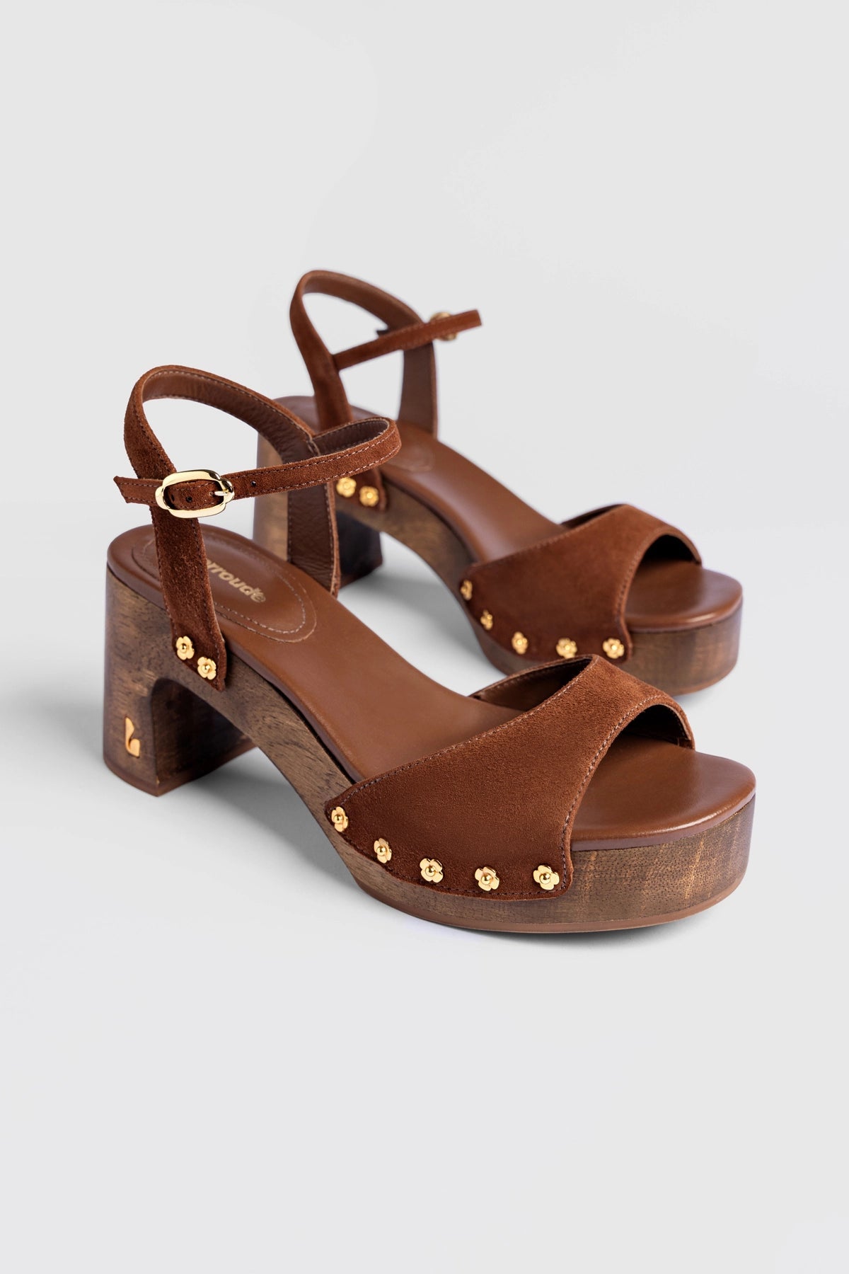 Larroude Willow Sandal Burnt Umber Suede