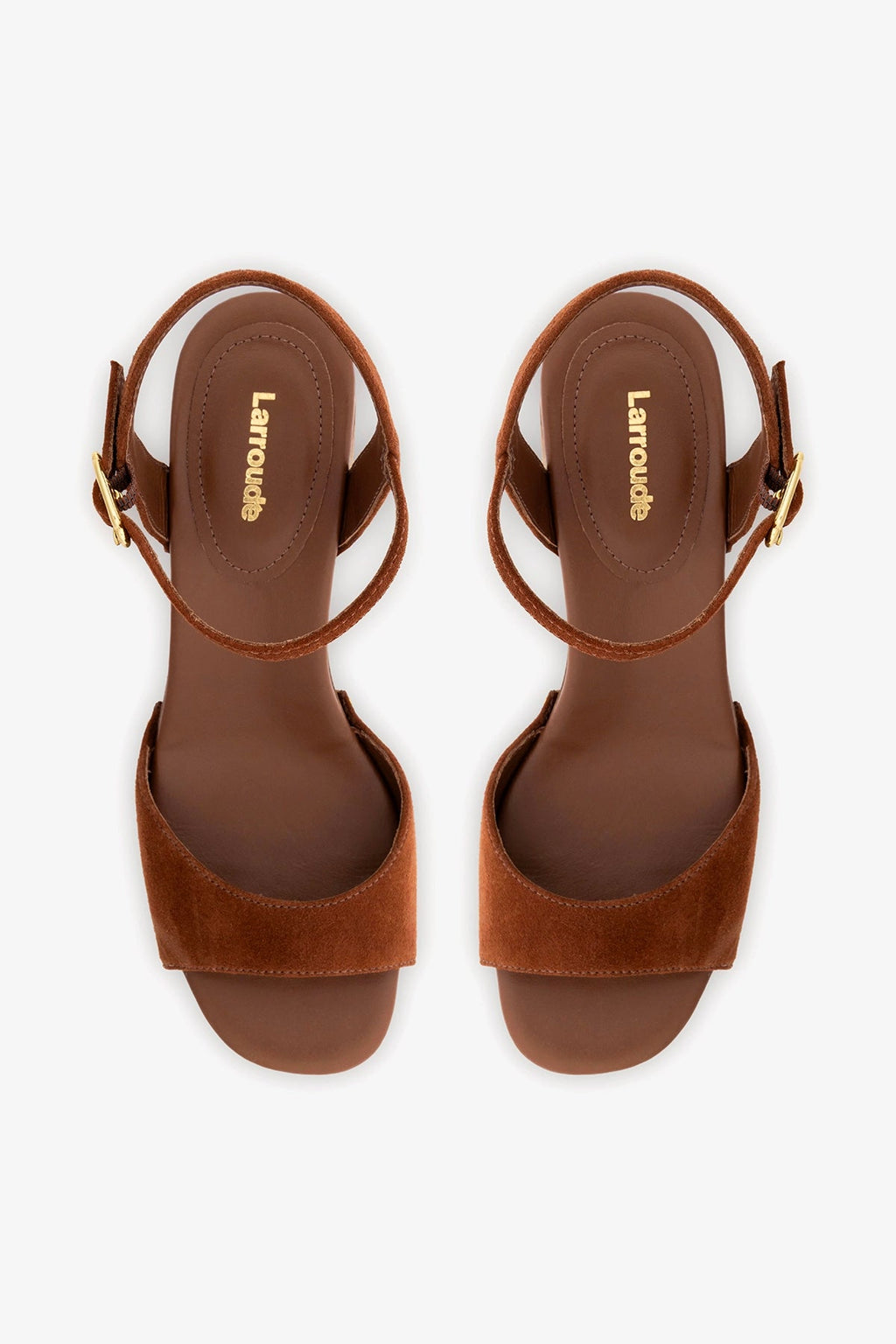 Larroude Willow Sandal Burnt Umber Suede