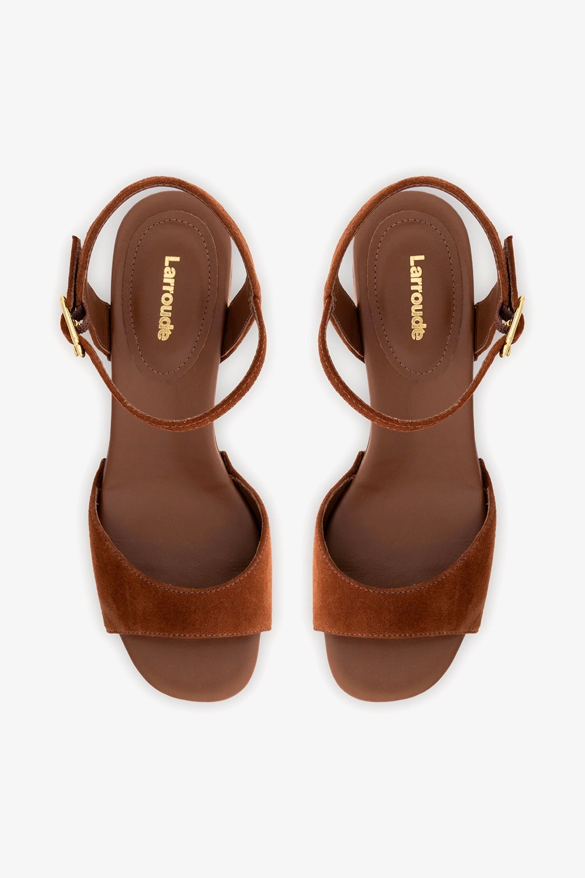 Larroude Willow Sandal Burnt Umber Suede