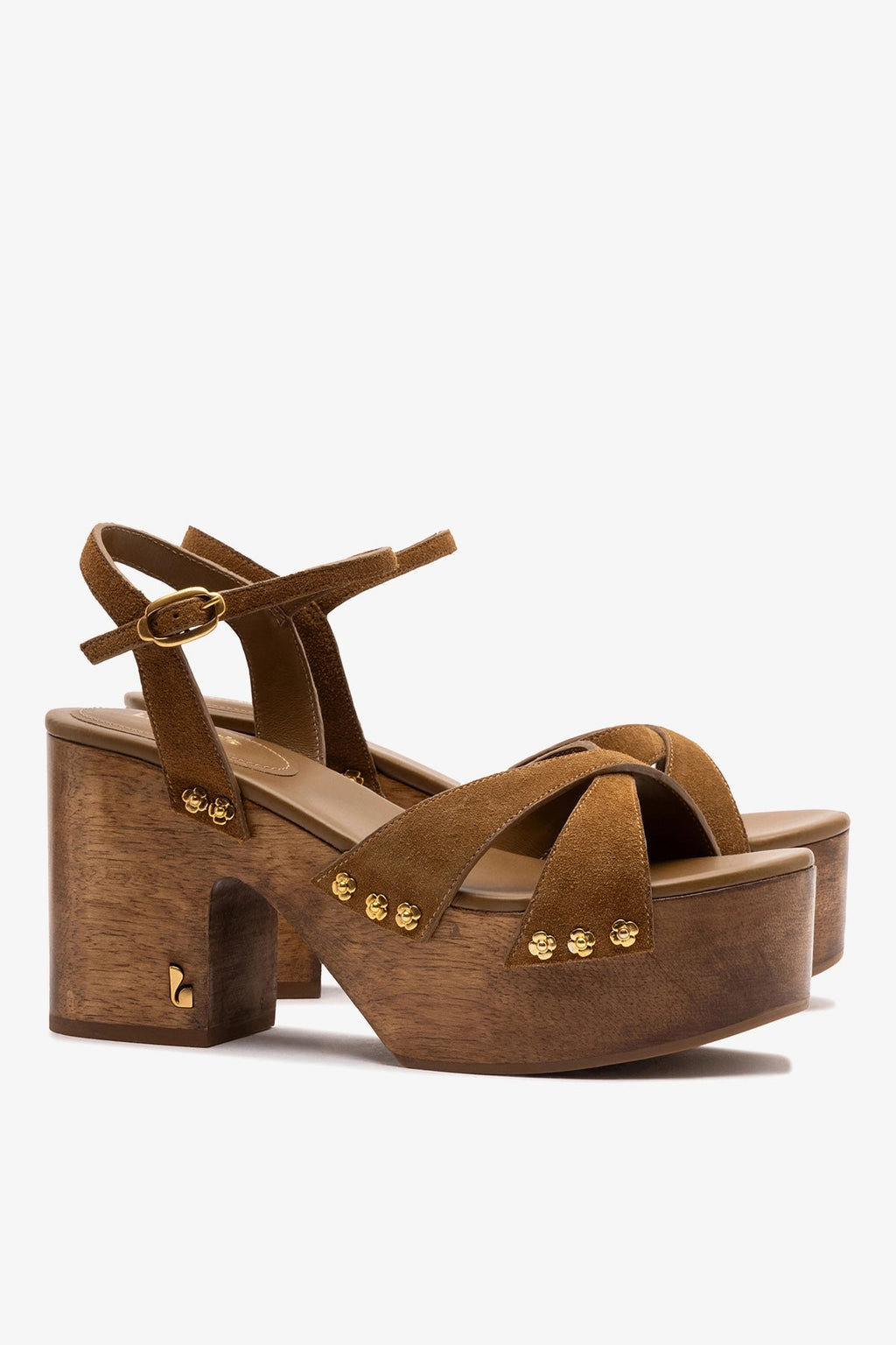 Larroude Talitha Sandal In Russet Suede