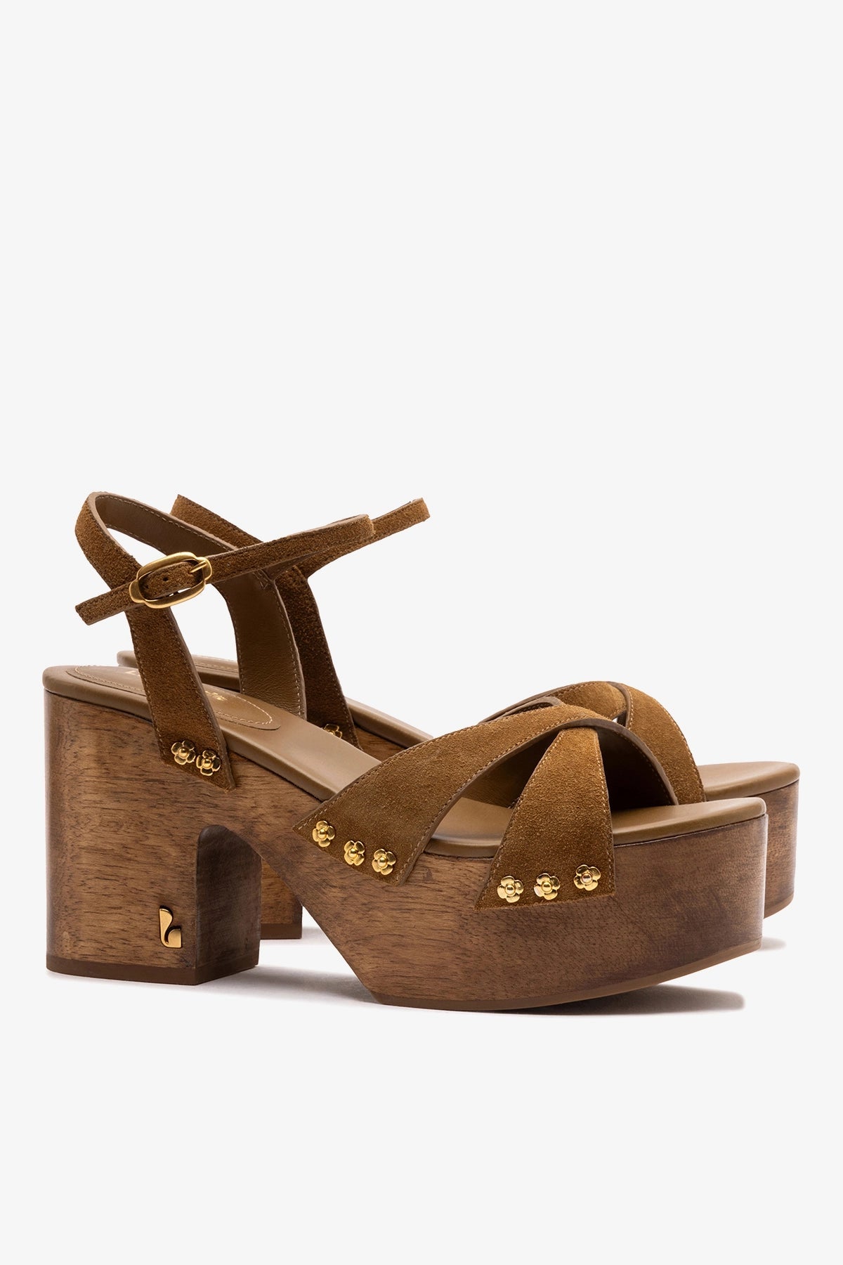Larroude Talitha Sandal In Russet Suede