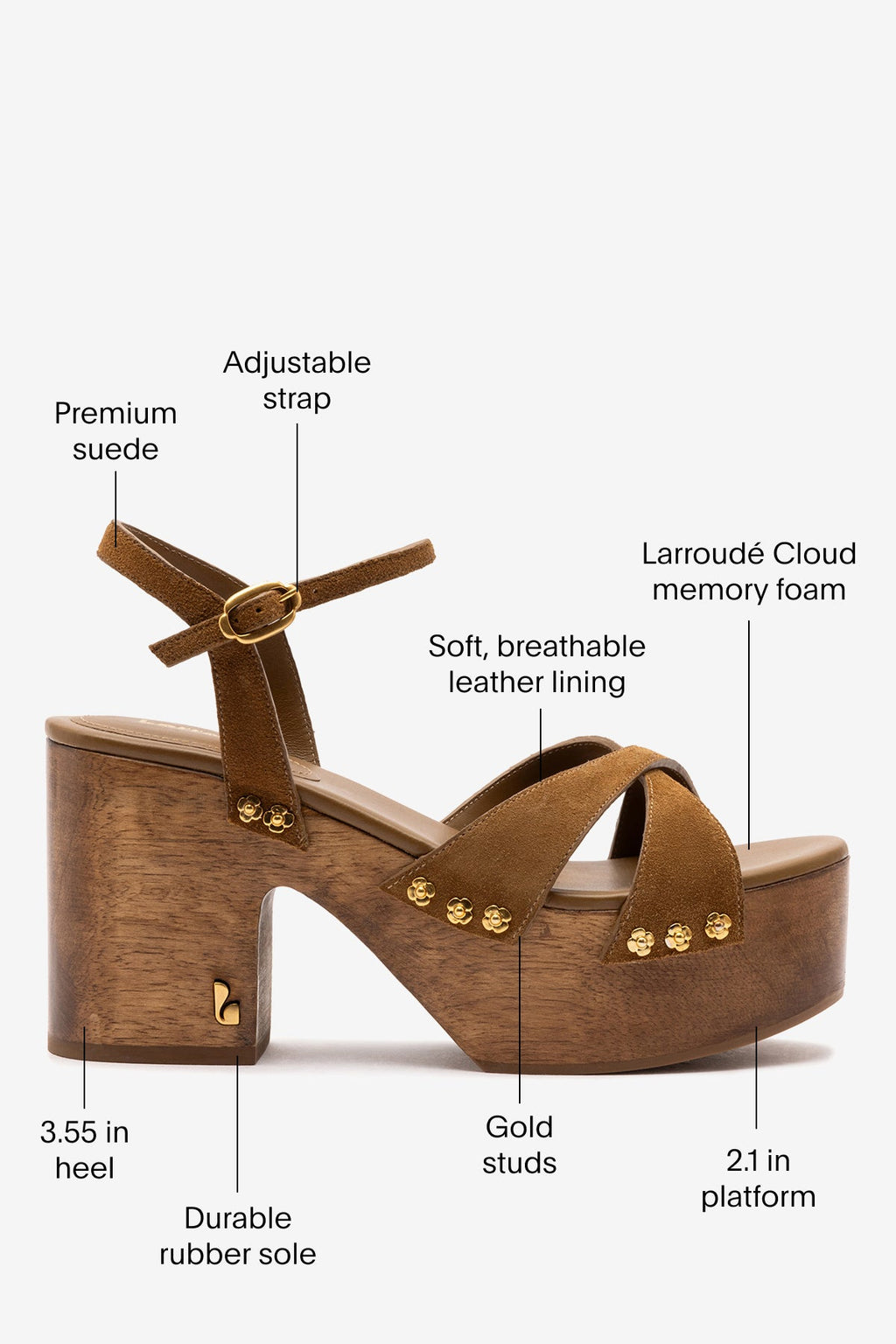 Larroude Talitha Sandal In Russet Suede