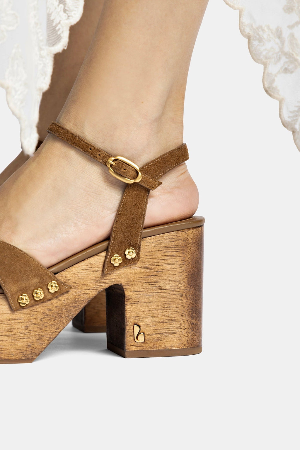 Larroude Talitha Sandal In Russet Suede
