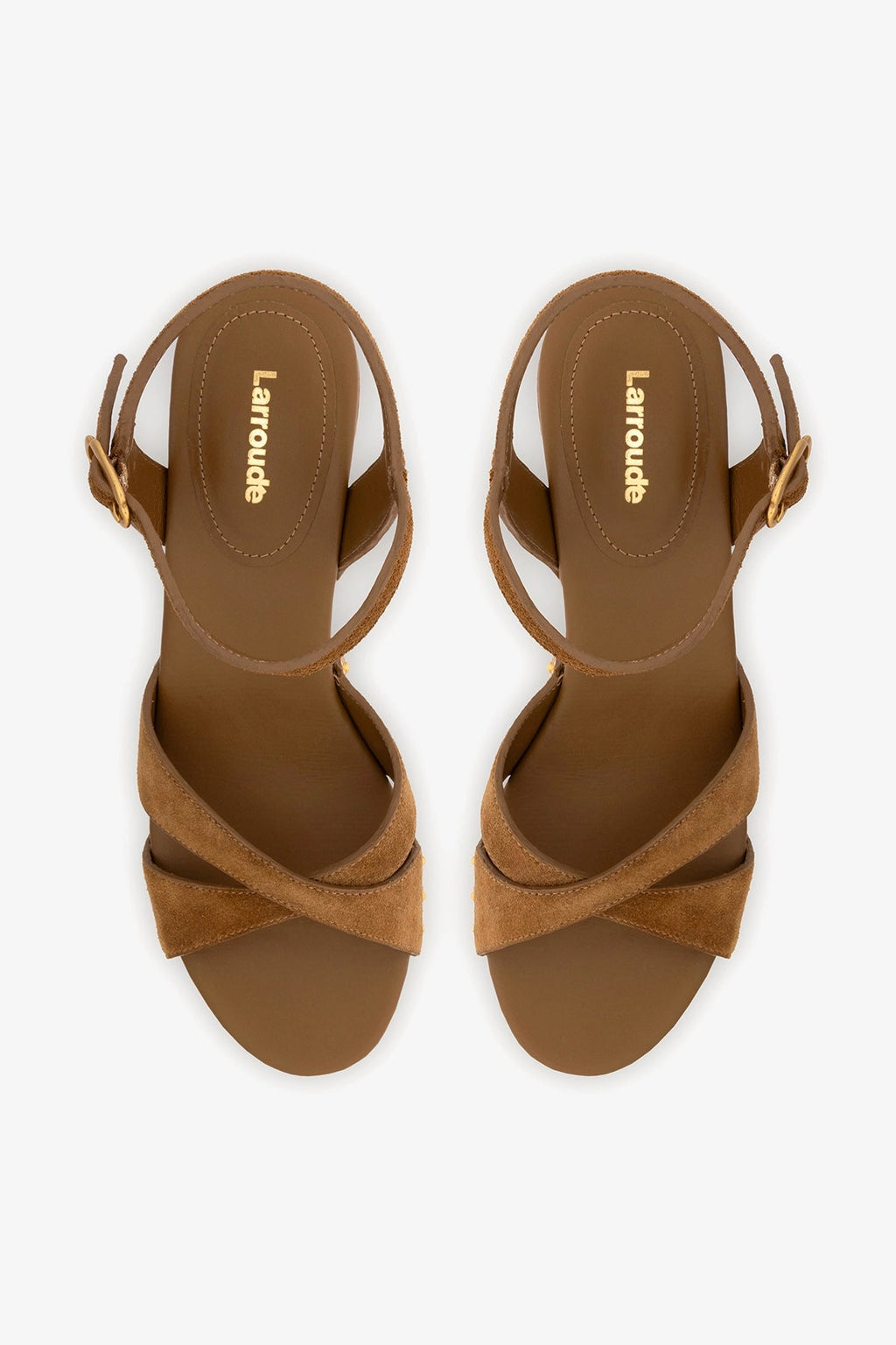 Larroude Talitha Sandal In Russet Suede