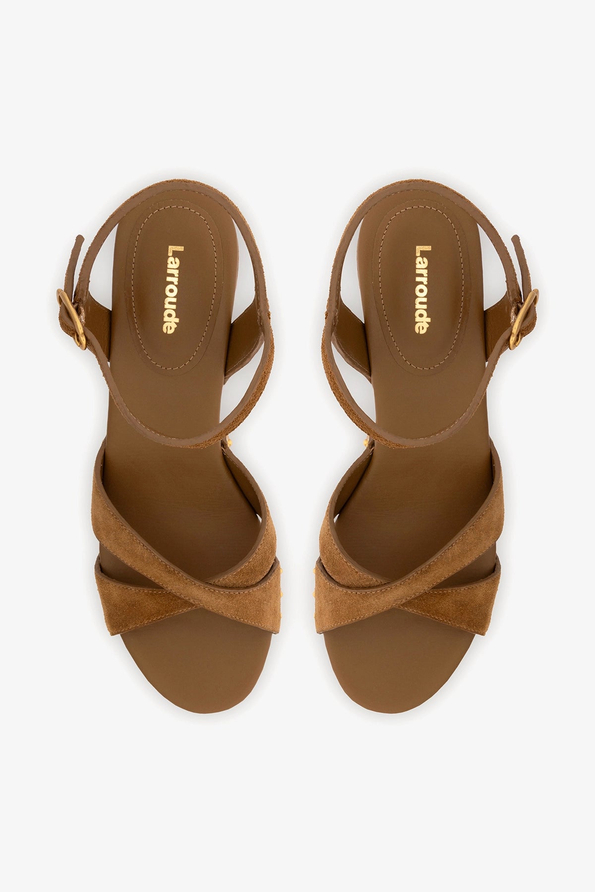 Larroude Talitha Sandal In Russet Suede