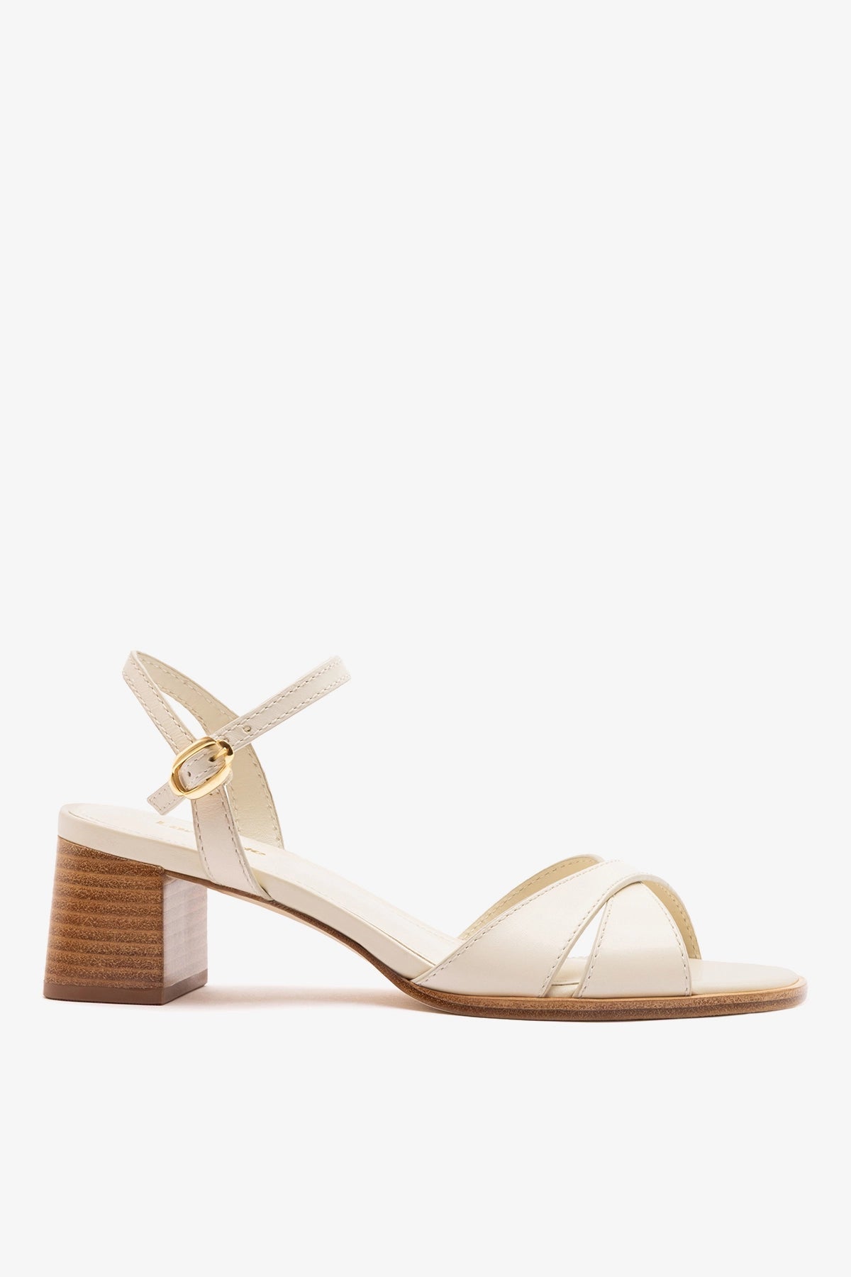 Larroude Roma Sandal Ivory Leather