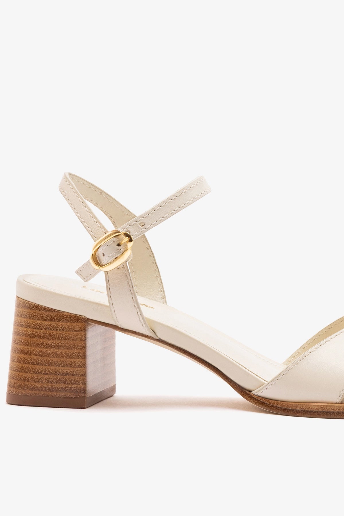 Larroude Roma Sandal Ivory Leather