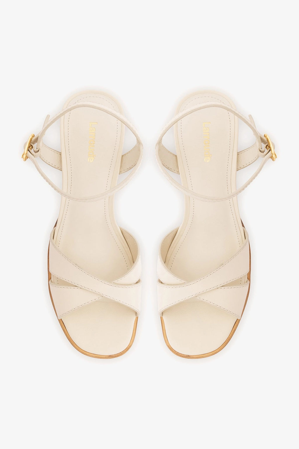 Larroude Roma Sandal Ivory Leather