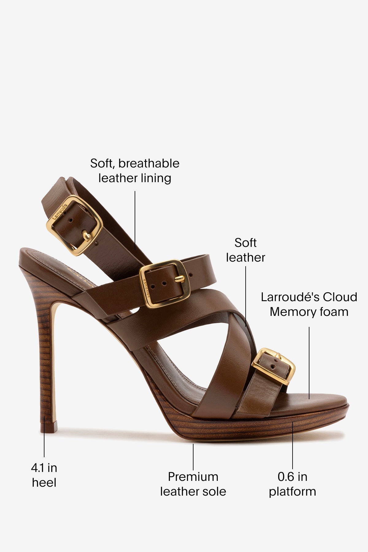Larroude Patti Sandal Burnt Umber