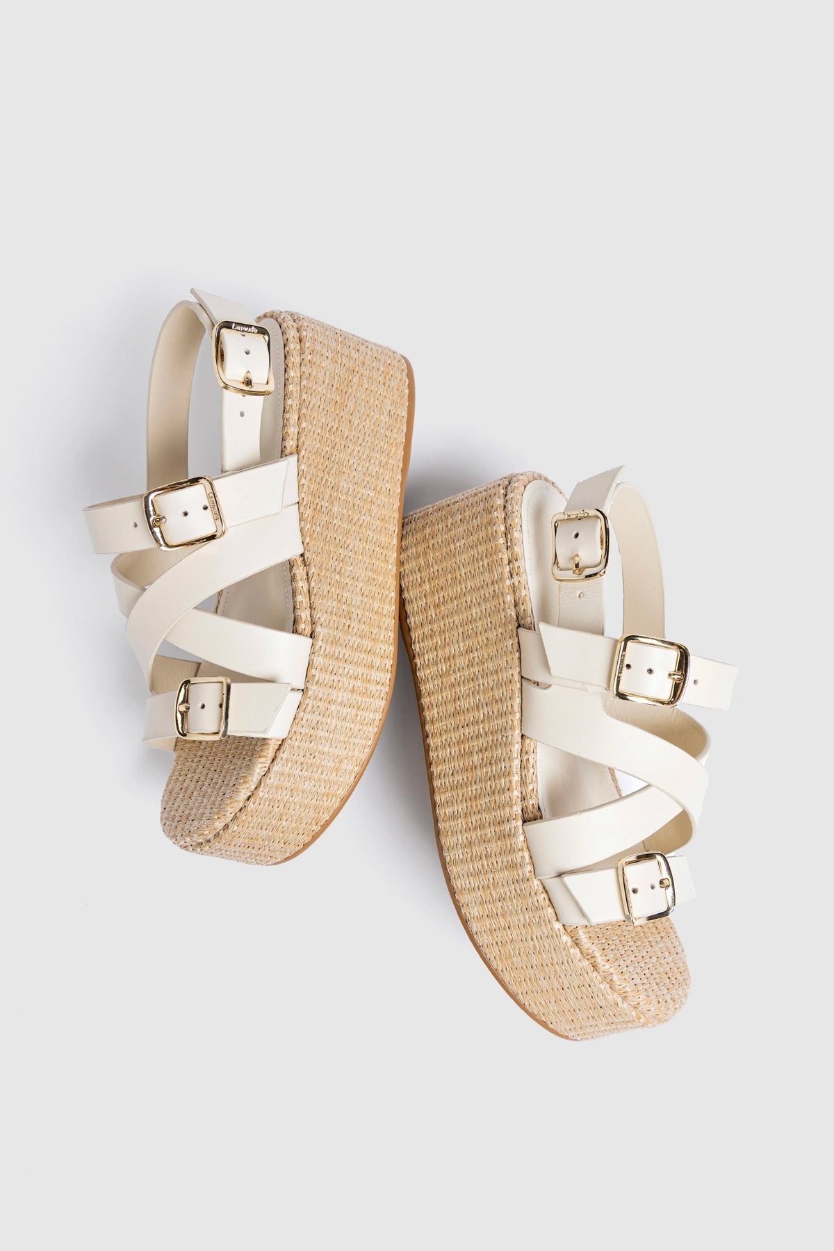 Larroude Patti Flatform Ivory Leather