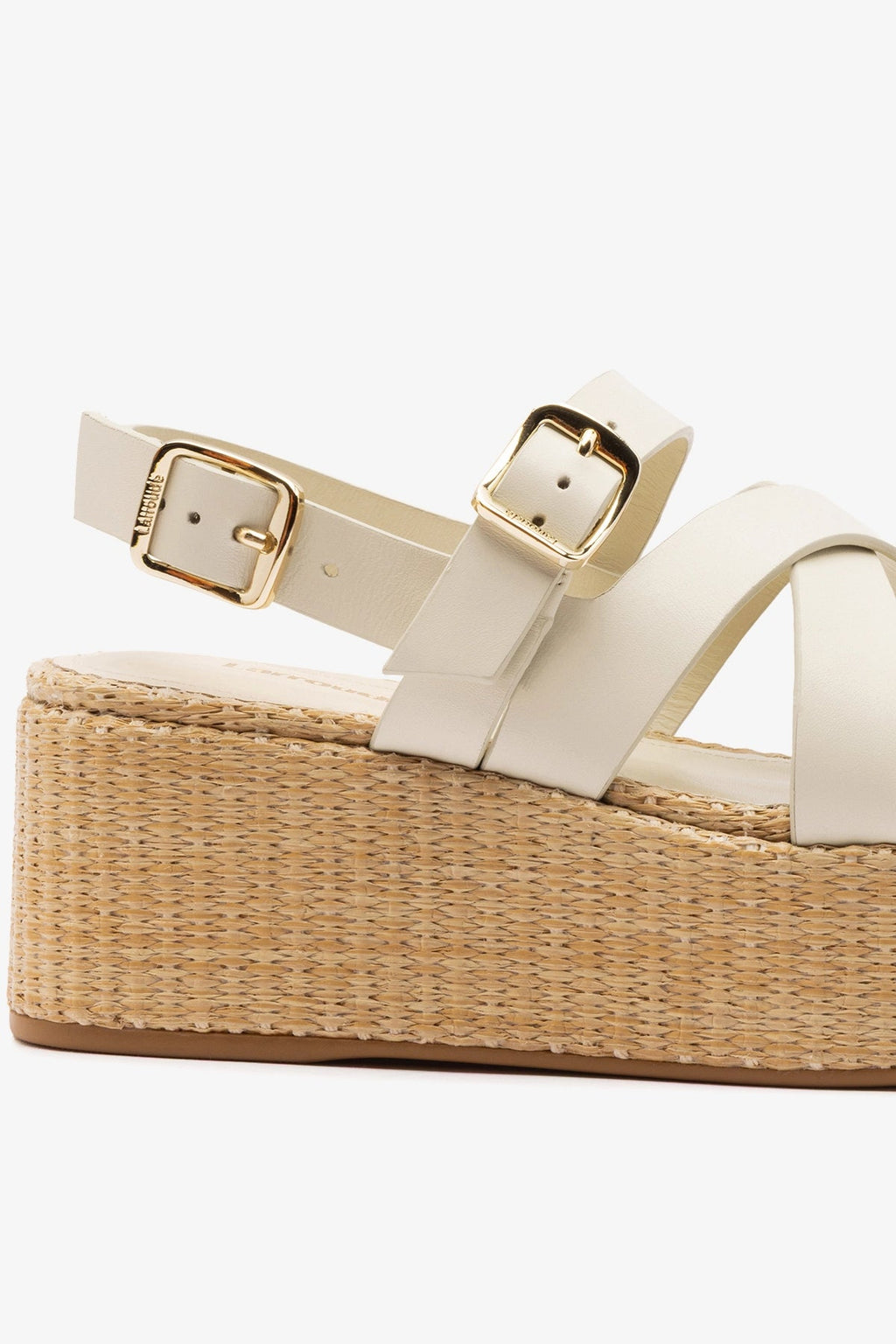 Larroude Patti Flatform Ivory Leather