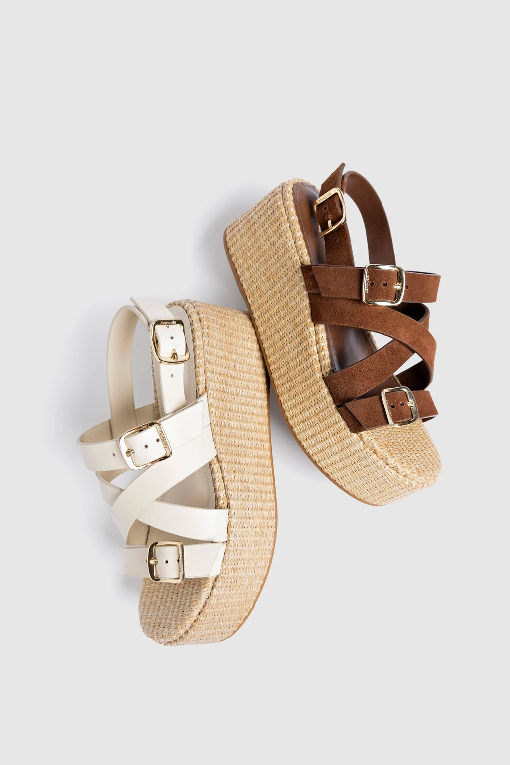 Larroude Patti Flatform Ivory Leather