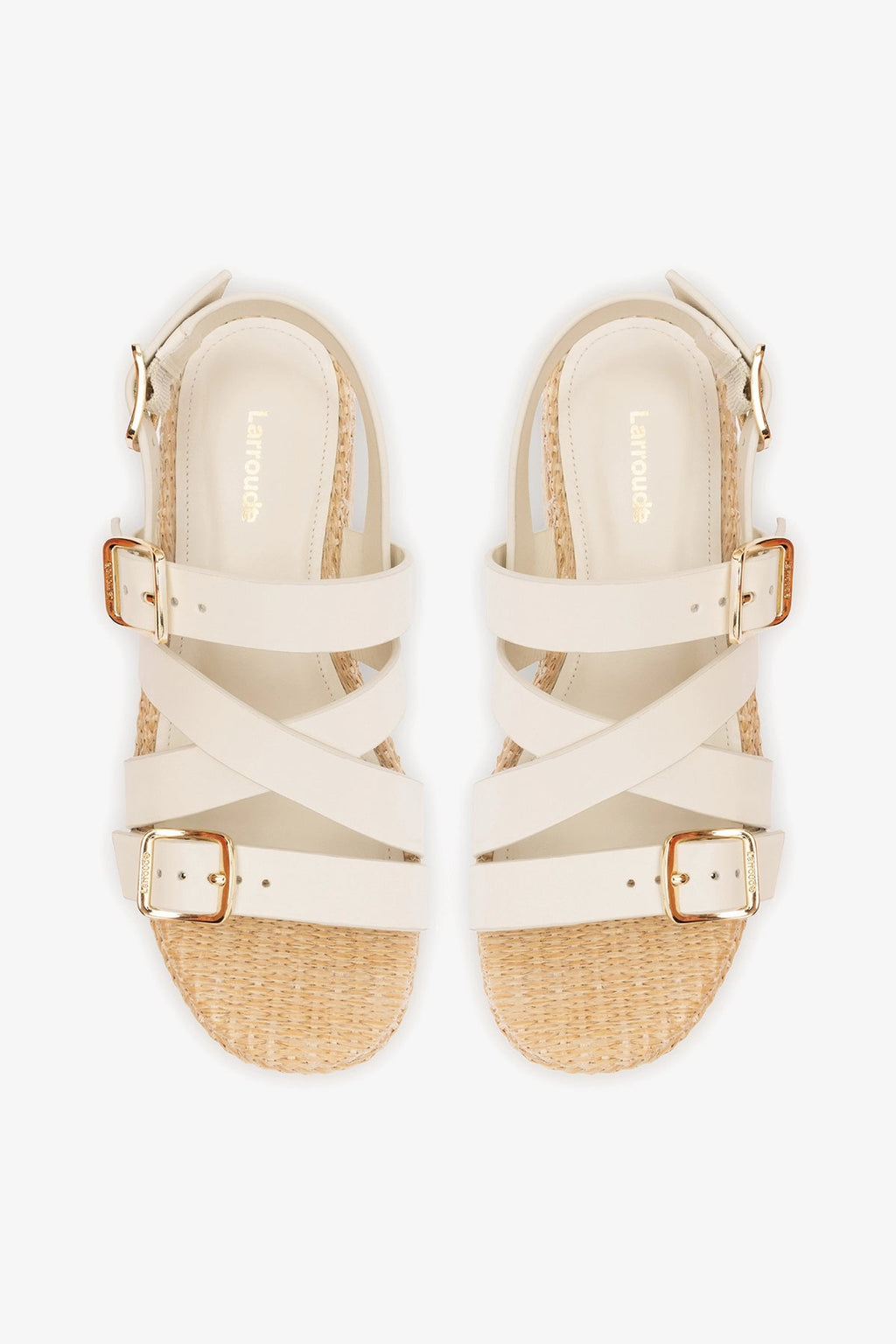 Larroude Patti Flatform Ivory Leather