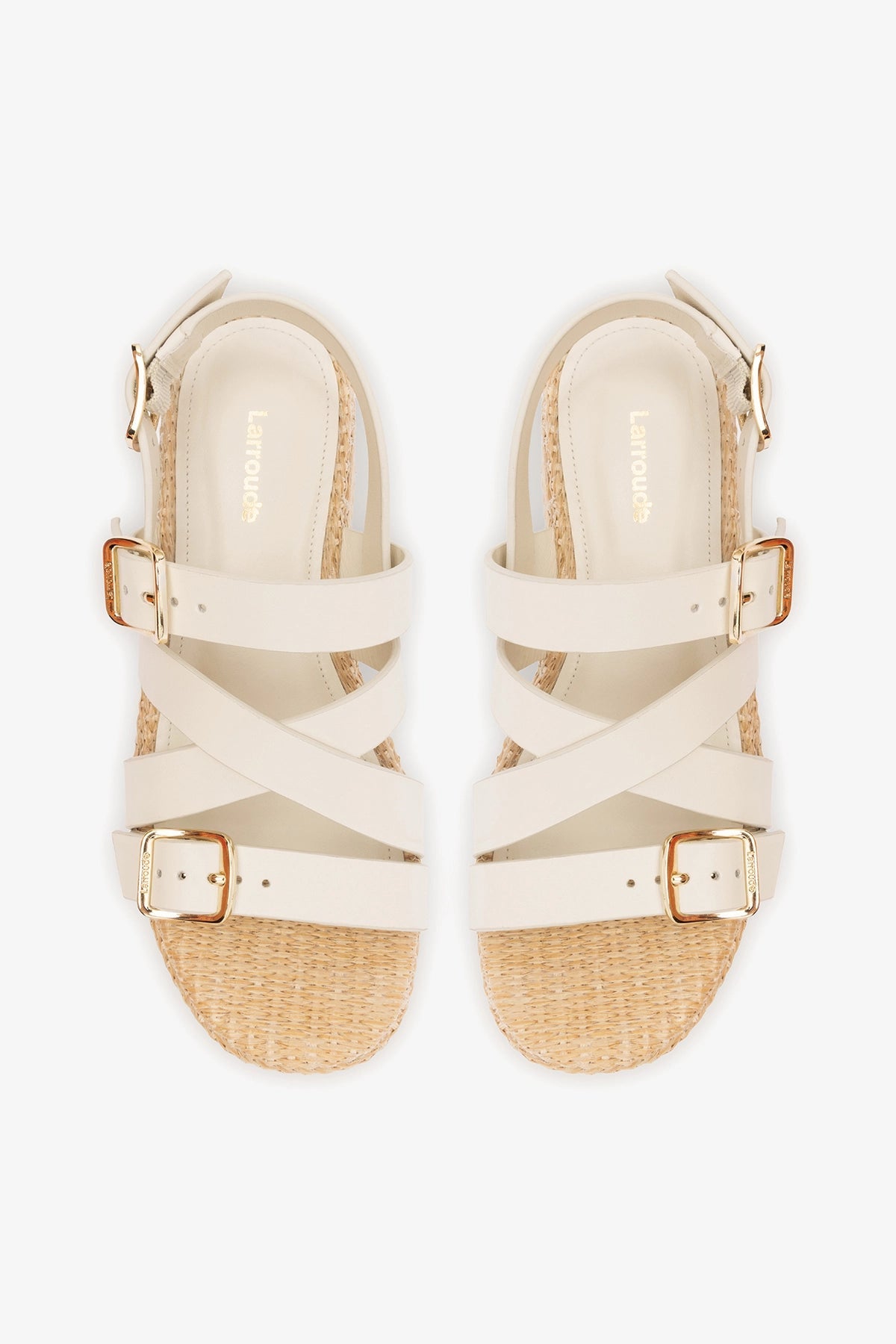 Larroude Patti Flatform Ivory Leather