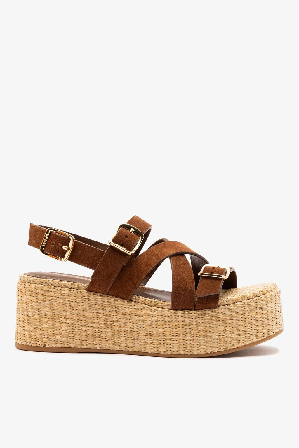 Larroude Patti Flatform Burnt Umber Suede