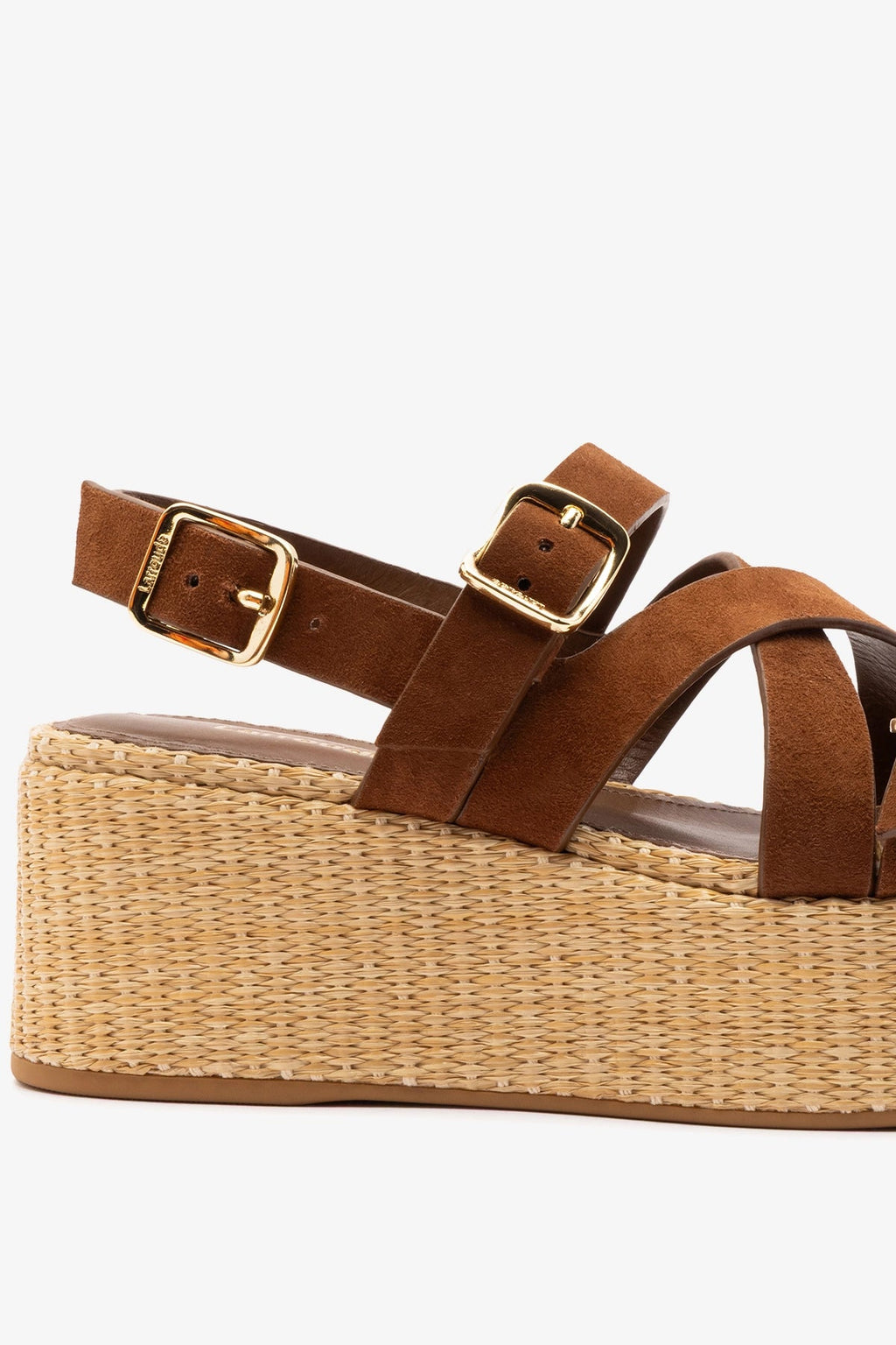 Larroude Patti Flatform Burnt Umber Suede