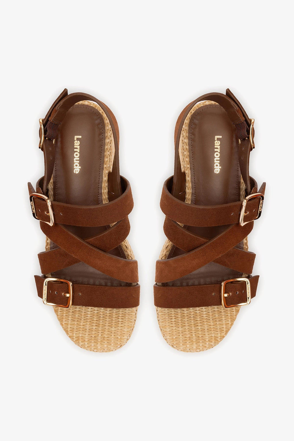 Larroude Patti Flatform Burnt Umber Suede