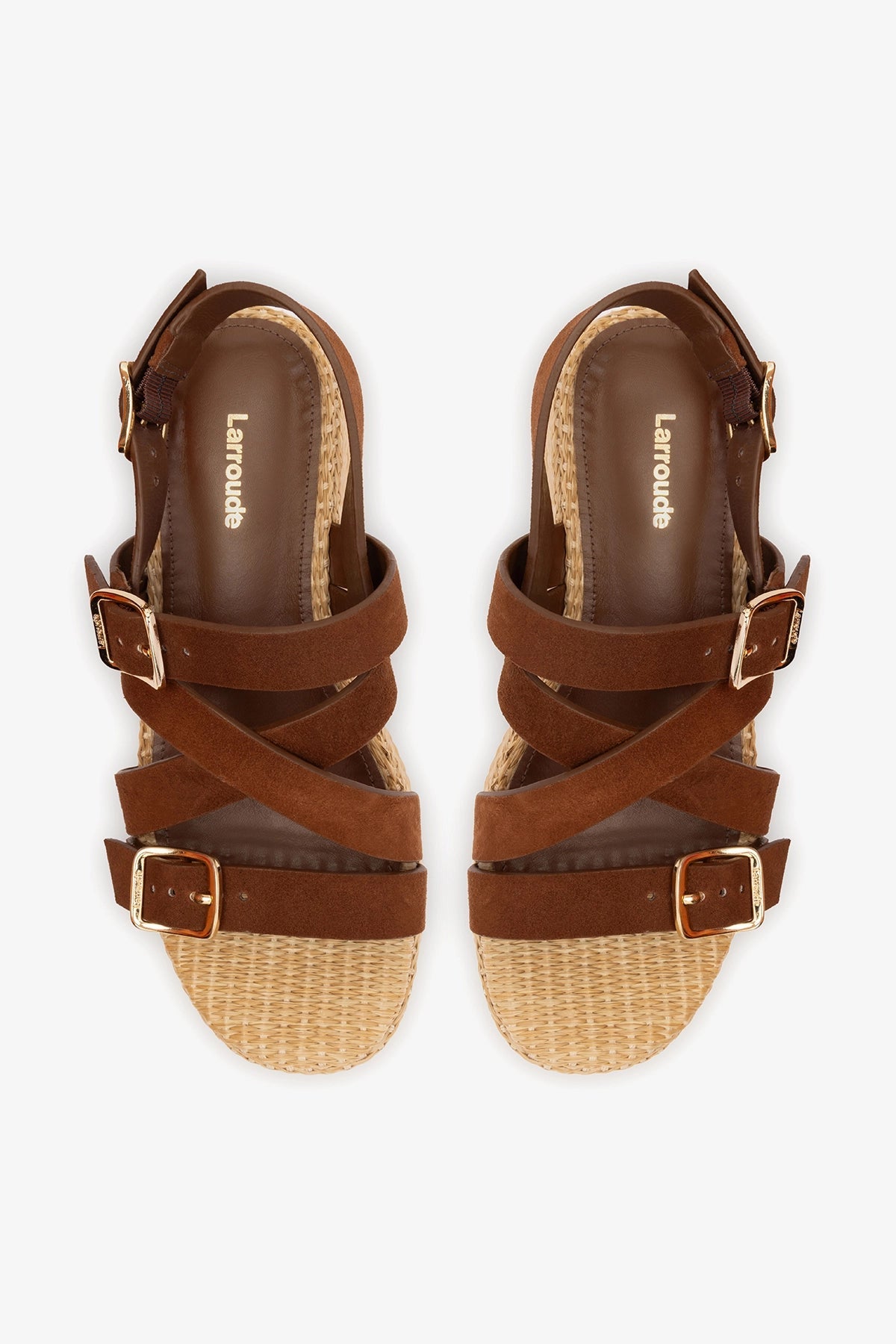 Larroude Patti Flatform Burnt Umber Suede