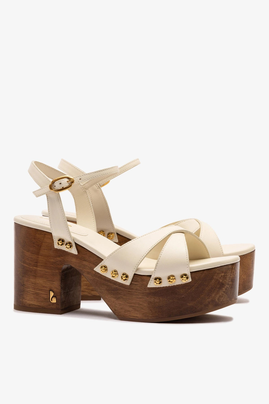 Larroude Talitha Sandal In Ivory Leather