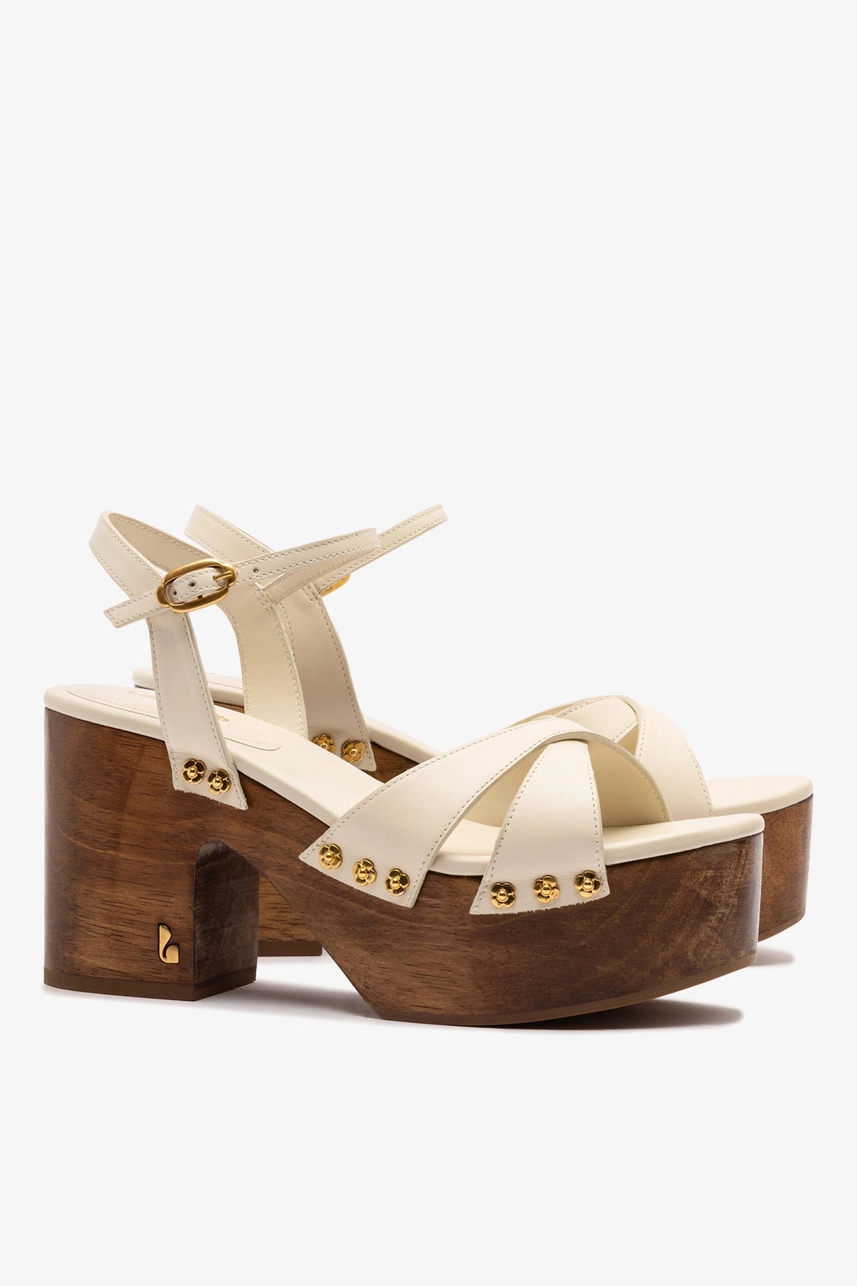 Larroude Talitha Sandal In Ivory Leather