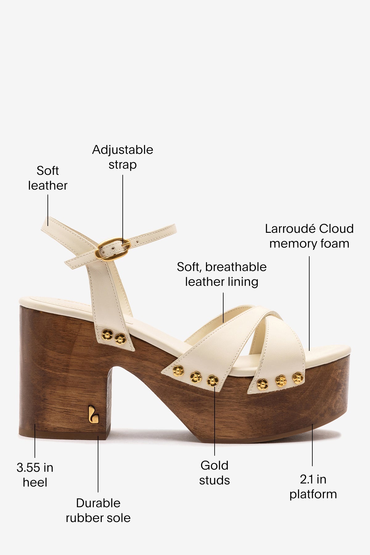 Larroude Talitha Sandal In Ivory Leather