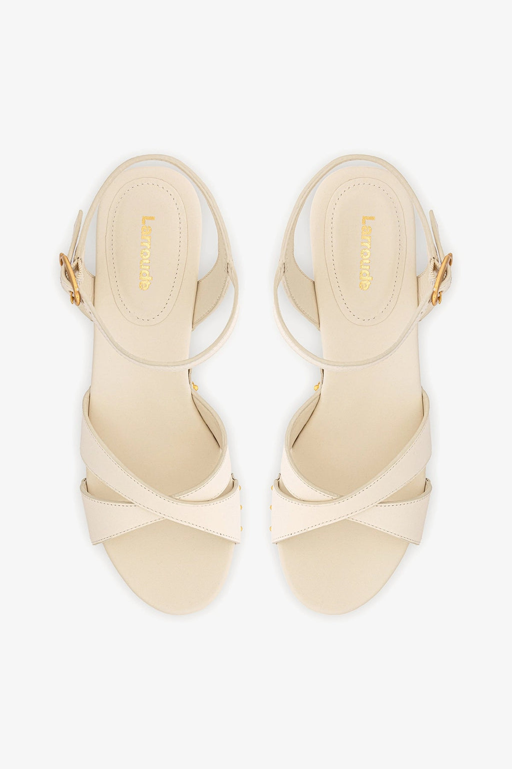 Larroude Talitha Sandal In Ivory Leather
