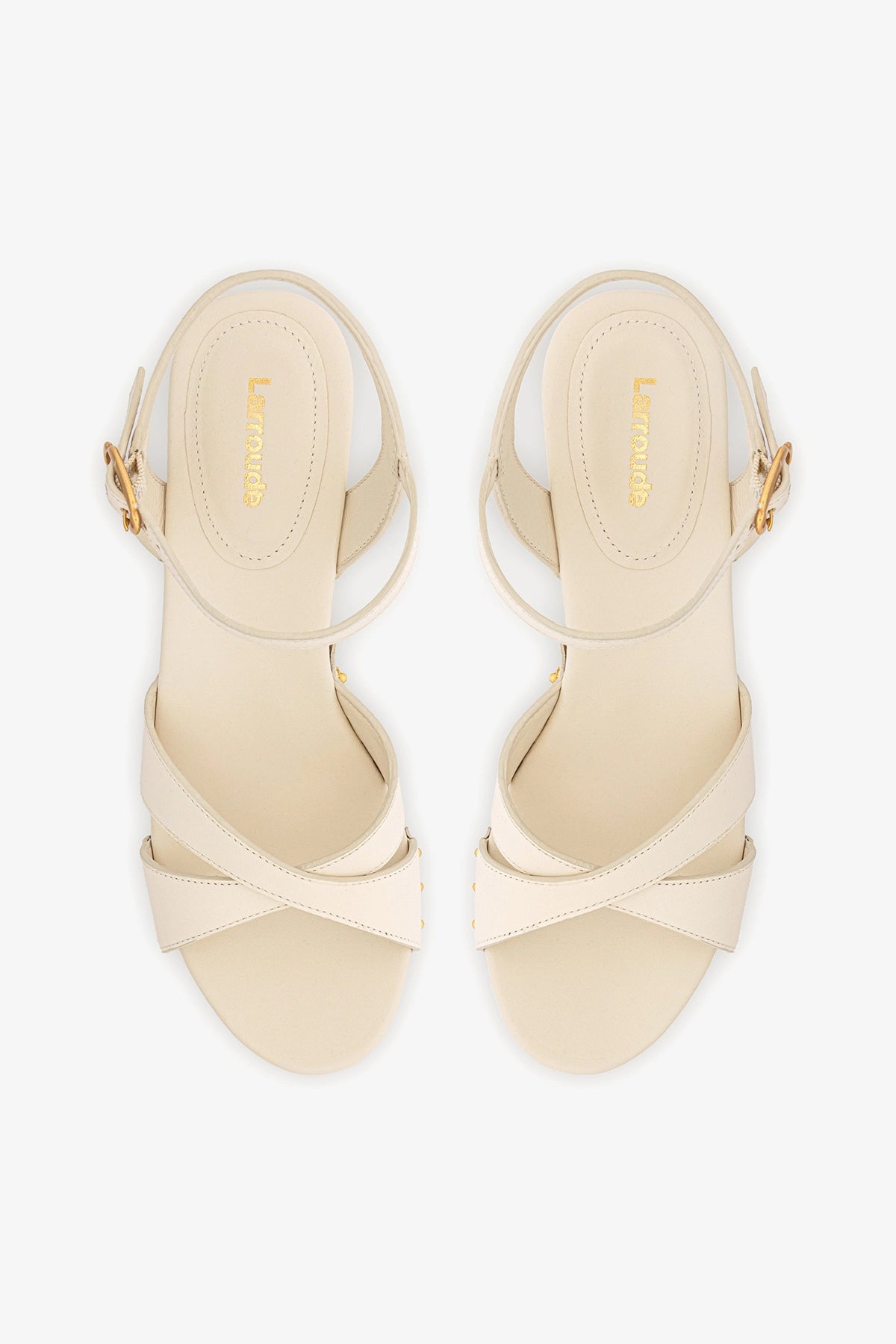 Larroude Talitha Sandal In Ivory Leather