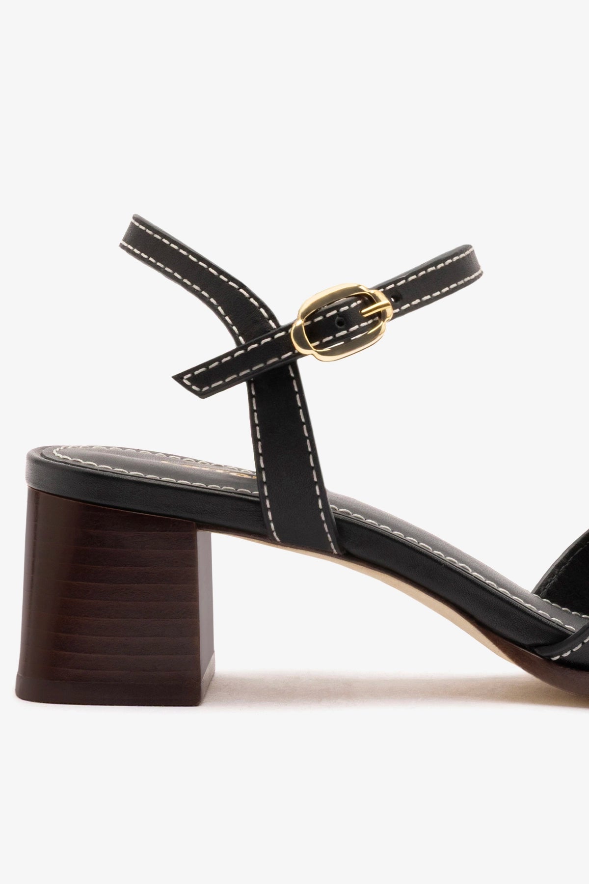 Larroude Roma Sandal In Vegetale Black Leather