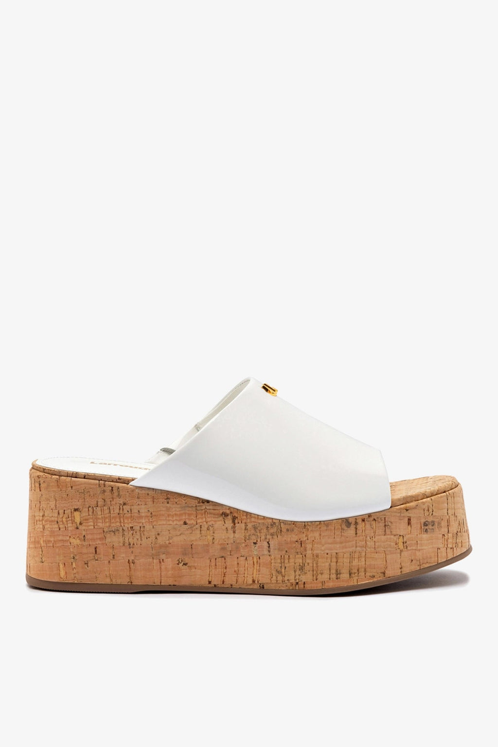 Larroude Charli Mule In White Patent Leather