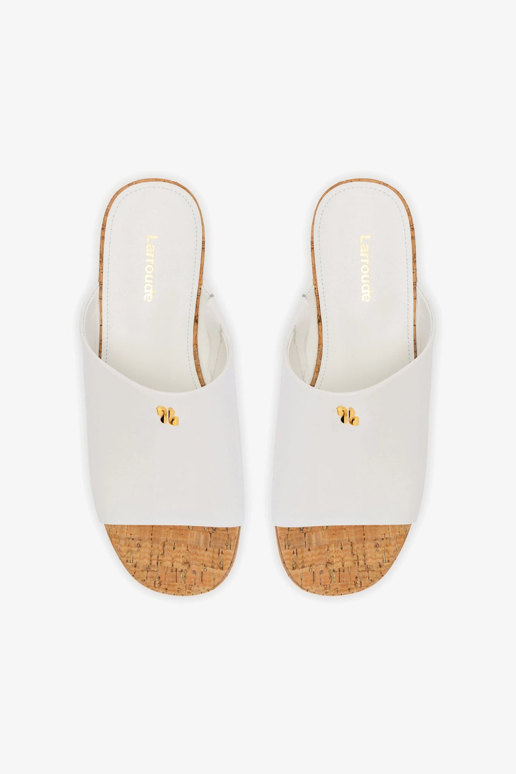 Larroude Charli Mule In White Patent Leather