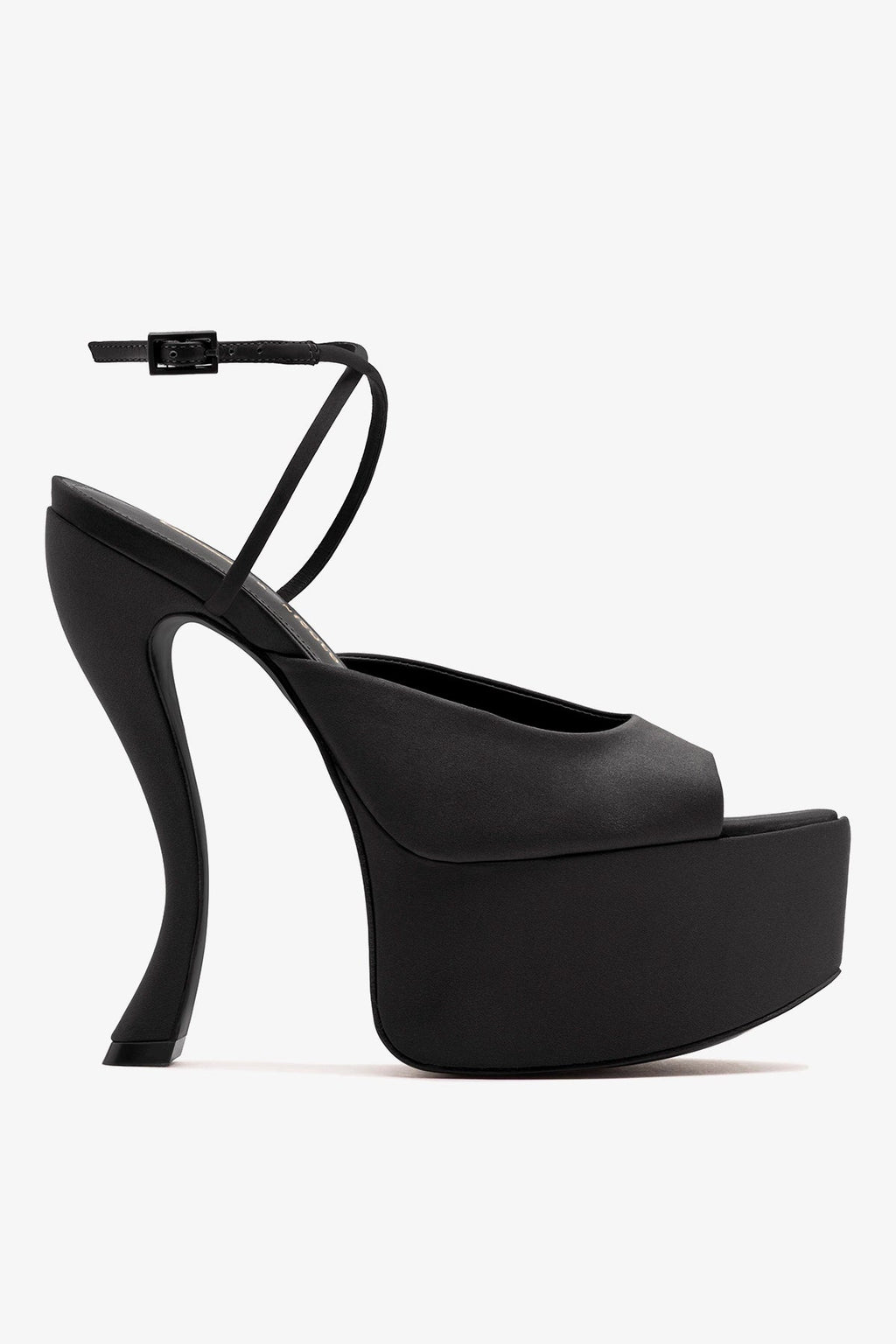 Larroude Larroudé x Nicolò B.: Lola Sandal Black Satin