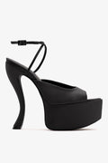 Larroude Larroudé x Nicolò B.: Lola Sandal Black Satin