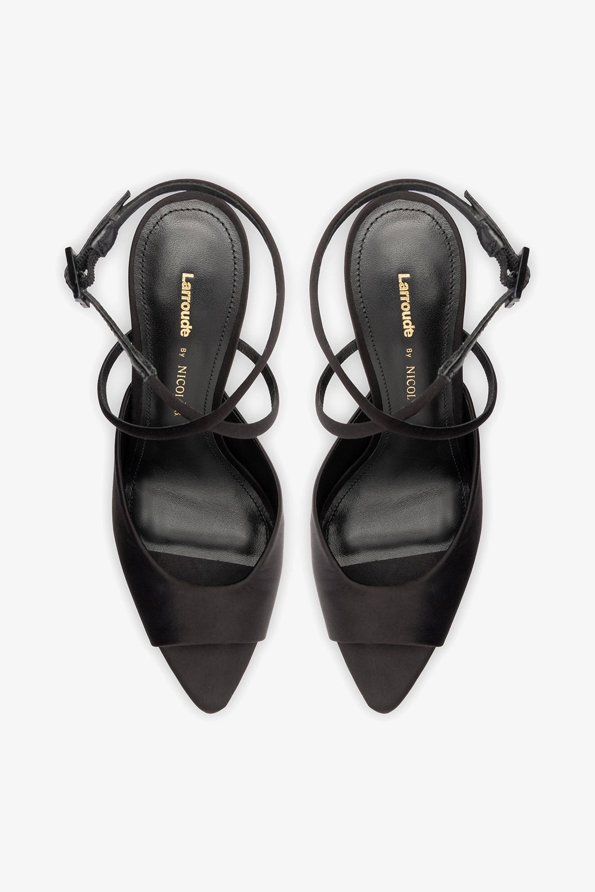 Larroude Larroudé x Nicolò B.: Lola Sandal Black Satin