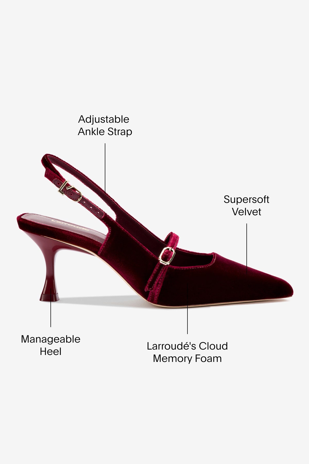 Larroude Ines Pump Wine Velvet