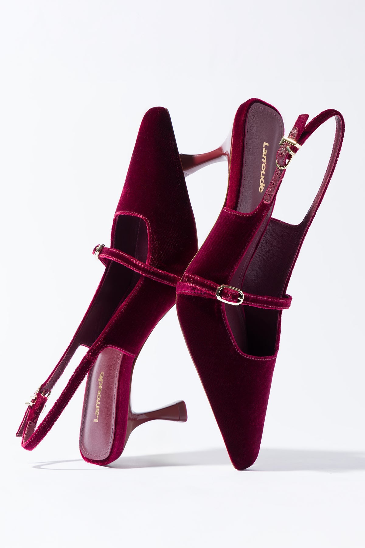 Larroude Ines Pump Wine Velvet