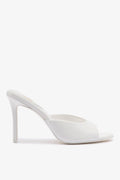 Larroude Jasmine Hi Mule In White Leather