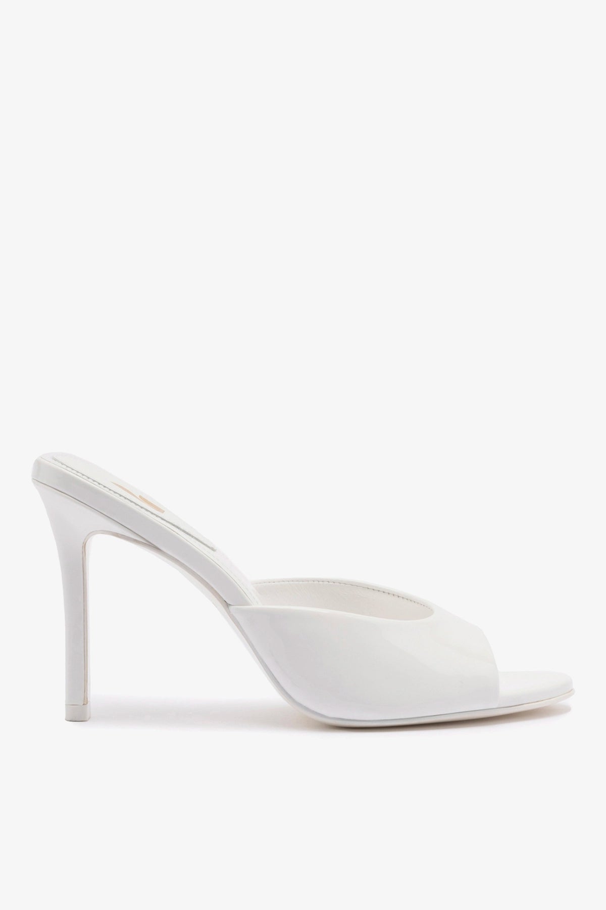 Larroude Jasmine Hi Mule In White Leather