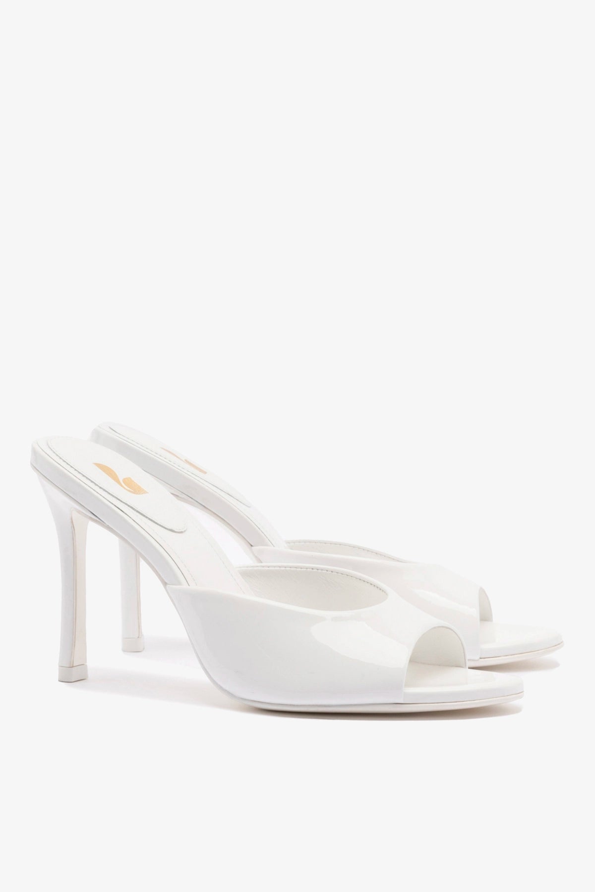 Larroude Jasmine Hi Mule In White Leather