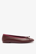 Larroude Pavlova Ballet Flat In Burgundy Leather