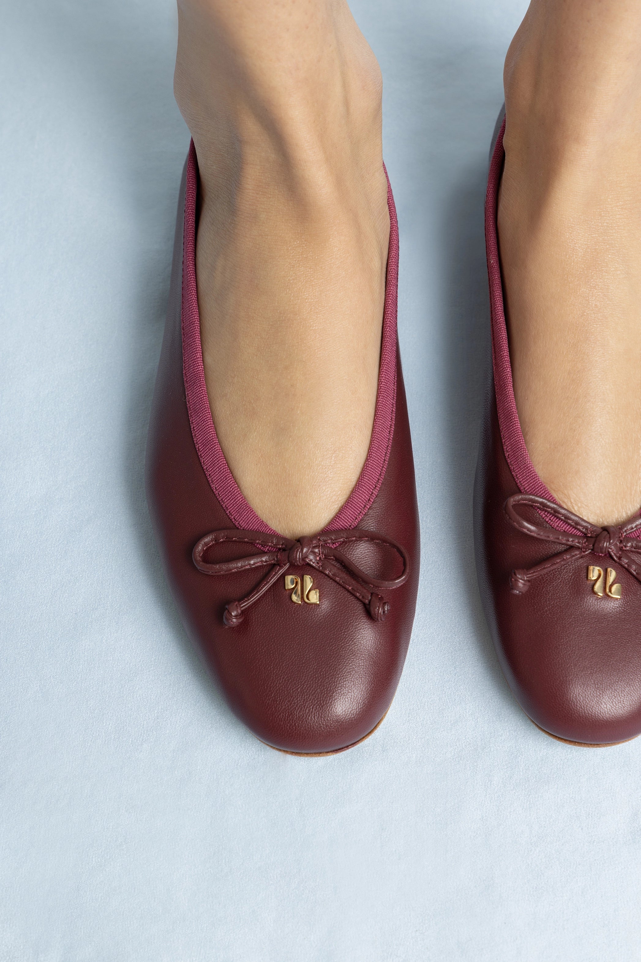 Larroude Pavlova Ballet Flat In Burgundy Leather