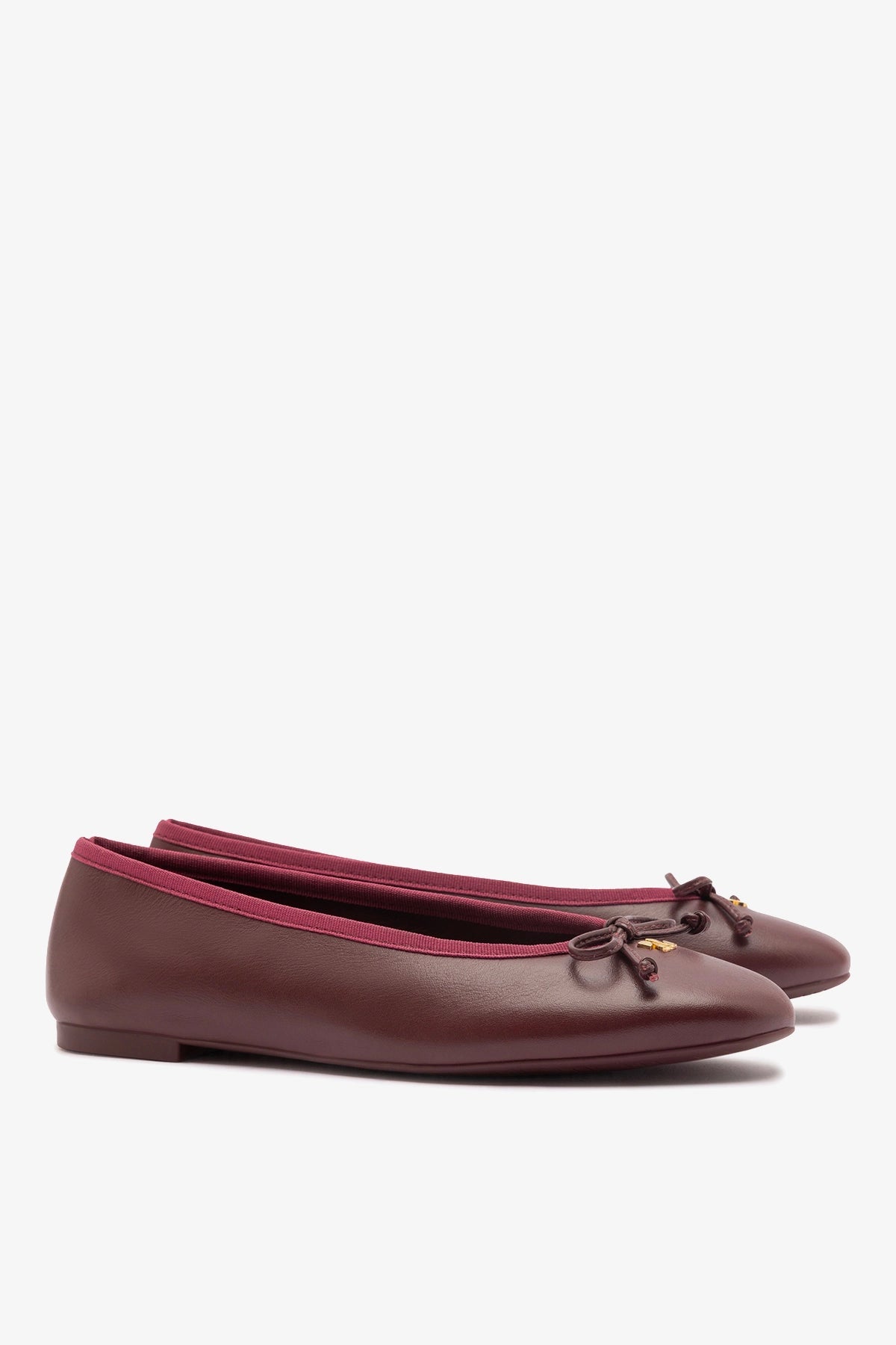 Larroude Pavlova Ballet Flat In Burgundy Leather