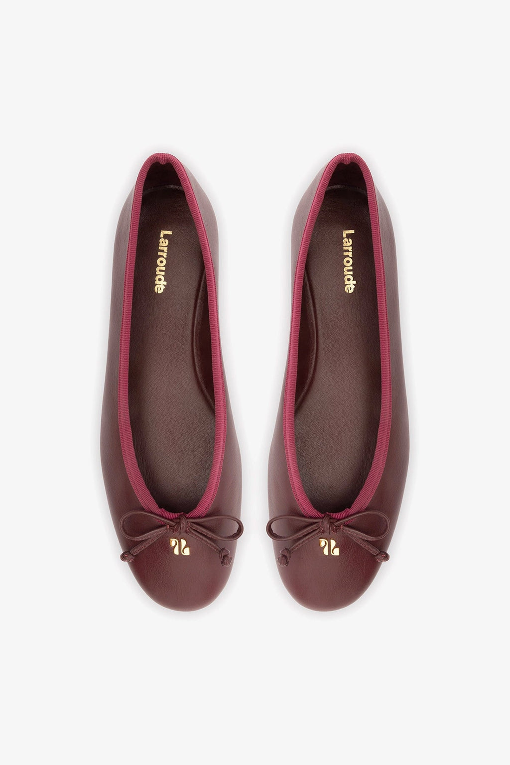 Larroude Pavlova Ballet Flat In Burgundy Leather