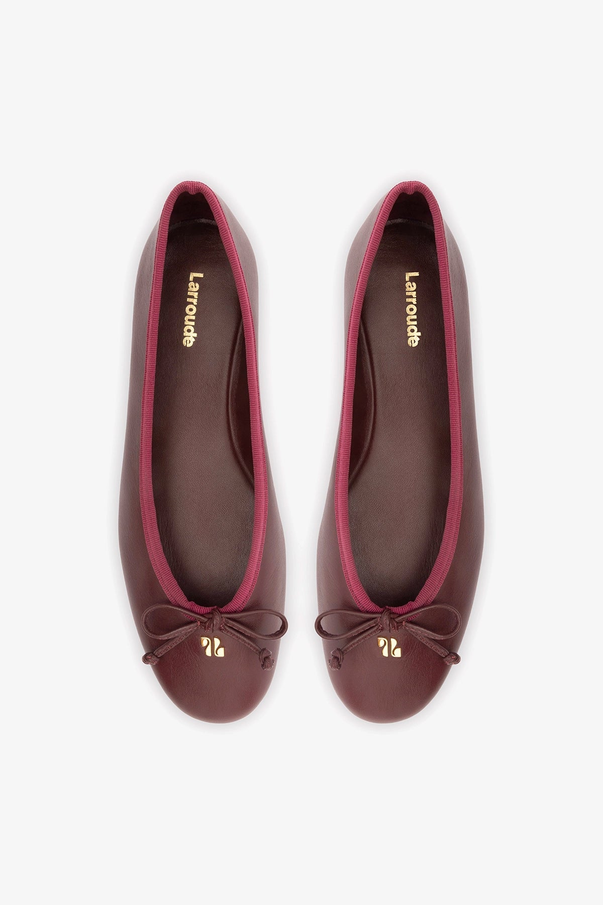 Larroude Pavlova Ballet Flat In Burgundy Leather