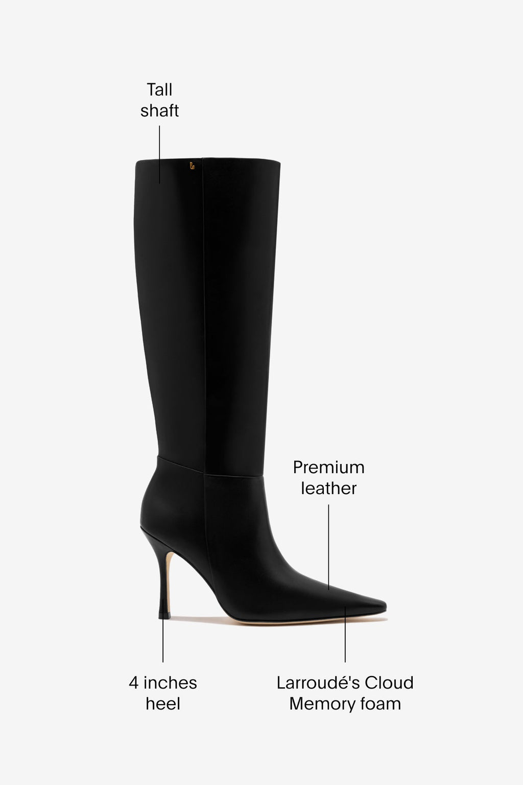 Larroude Carine Boot In Black Leather