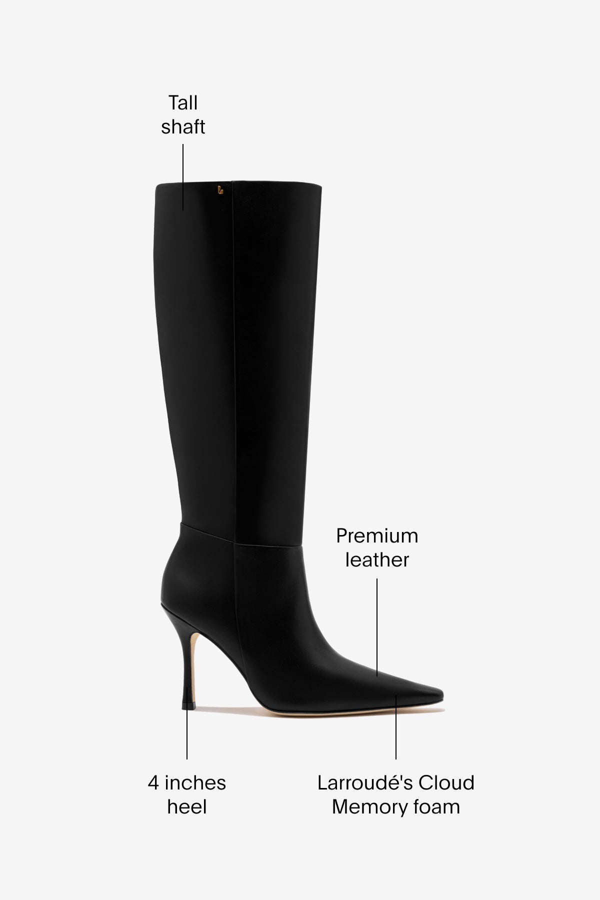 Larroude Carine Boot In Black Leather