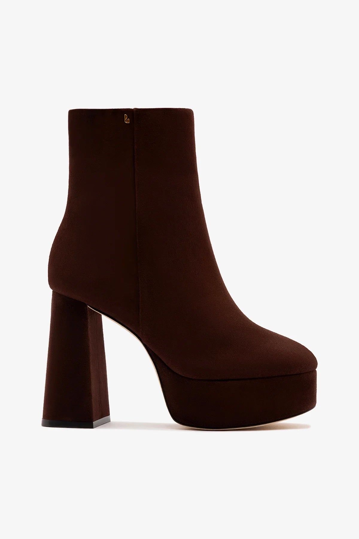 Larroude Dolly Platform Boot Brown Suede