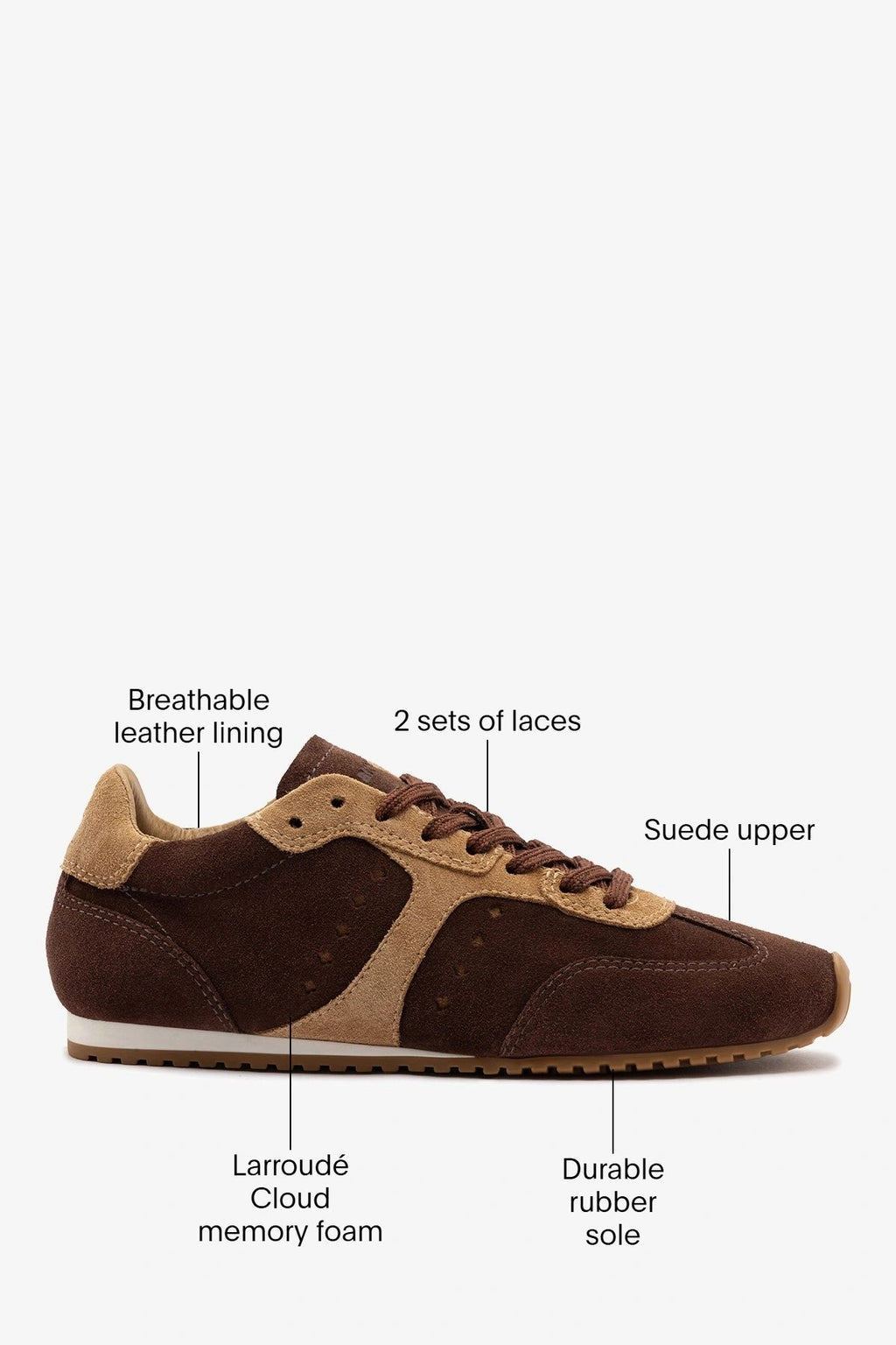 Larroude Stella Sneaker Brown Suede